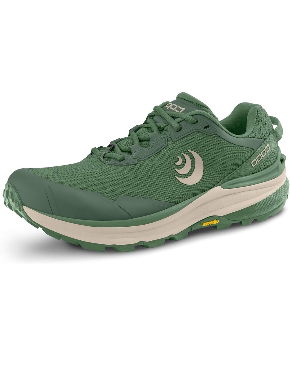 Women  Trail Running Shoe - Green with Cream Midsole